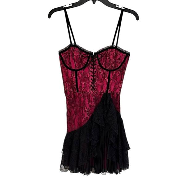 Alice + Olivia Black by stacey bendet Chantil Lace Corset Mini Dress - Sz 2 - Picture 5 of 11